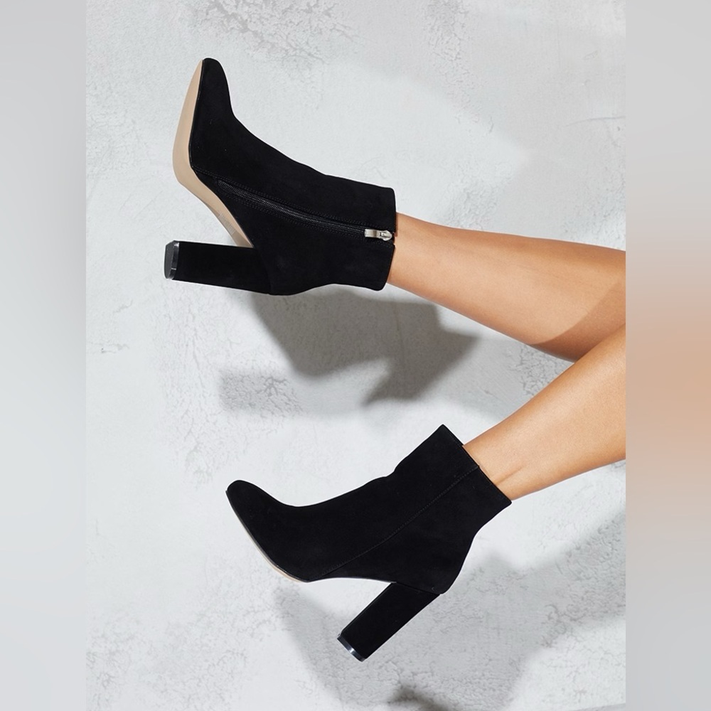 PLT Behati faux suede Elegant Black Ankle Boots
